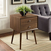 Mid-century modern style nightstand in walnut by Modway additional picture 5