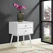Mid-century modern style nightstand in white by Modway additional picture 5