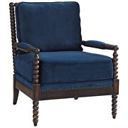 Velvet armchair in navy by Modway additional picture 5