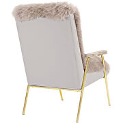 Sheepskin armchair in brown by Modway additional picture 2