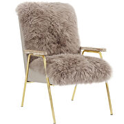 Sheepskin armchair in brown by Modway additional picture 4