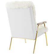 Sheepskin armchair in brown white by Modway additional picture 3