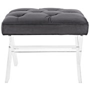 Gray velvet upholstery bench by Modway additional picture 3