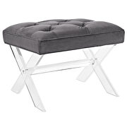 Gray velvet upholstery bench by Modway additional picture 5