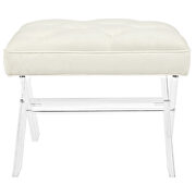 Ivory velvet upholstery bench by Modway additional picture 3