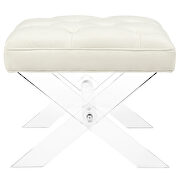 Ivory velvet upholstery bench by Modway additional picture 4
