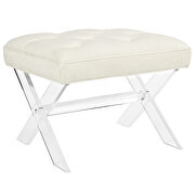 Ivory velvet upholstery bench by Modway additional picture 5