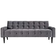 Performance velvet sofa in gray additional photo 2 of 3