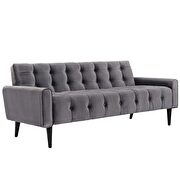 Performance velvet sofa in gray additional photo 3 of 3