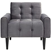 Performance velvet chair in gray additional photo 5 of 4