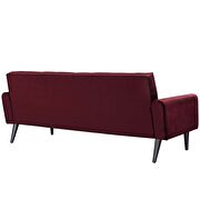 Performance velvet sofa in maroon additional photo 4 of 3