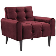 Performance velvet chair in maroon by Modway additional picture 2