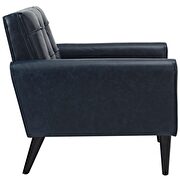 Upholstered vinyl accent chair in blue additional photo 3 of 4