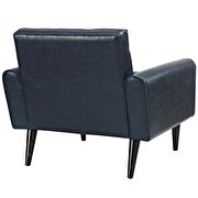 Upholstered vinyl accent chair in blue additional photo 4 of 4