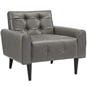 Upholstered vinyl accent chair in gray additional photo 2 of 4