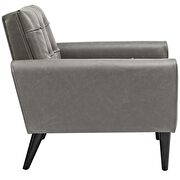 Upholstered vinyl accent chair in gray additional photo 3 of 4