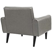Upholstered vinyl accent chair in gray additional photo 4 of 4