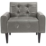 Upholstered vinyl accent chair in gray additional photo 5 of 4