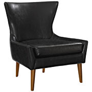 Upholstered vinyl armchair in black additional photo 2 of 4