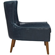 Upholstered vinyl armchair in blue additional photo 3 of 4