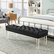 Performance velvet bench in black by Modway additional picture 2