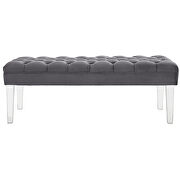 Performance velvet bench in gray by Modway additional picture 4