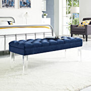Performance velvet bench in navy by Modway additional picture 2