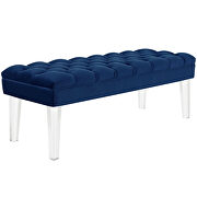 Performance velvet bench in navy by Modway additional picture 4