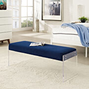Performance velvet bench in navy by Modway additional picture 2