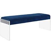 Performance velvet bench in navy by Modway additional picture 4