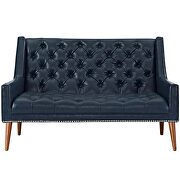 Upholstered vinyl loveseat in blue by Modway additional picture 3