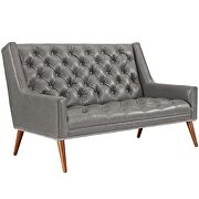 Upholstered vinyl loveseat in gray by Modway additional picture 3