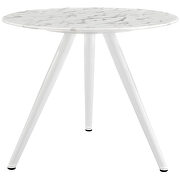 Round artificial marble dining table with tripod base in white by Modway additional picture 3