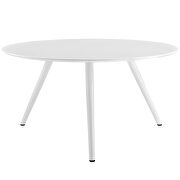 Round wood top dining table with tripod base in white by Modway additional picture 3