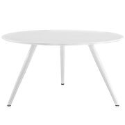 Round wood top dining table with tripod base in white by Modway additional picture 4