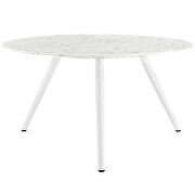 Round artificial marble dining table with tripod base in white by Modway additional picture 3
