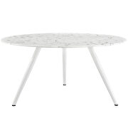Round artificial marble dining table with tripod base in white by Modway additional picture 4