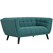 Upholstered fabric loveseat in teal additional photo 3 of 4