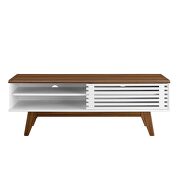 Tv stand in walnut/ white finish by Modway additional picture 6