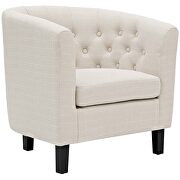 Upholstered fabric armchair in beige additional photo 4 of 5