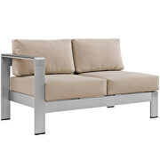 5 piece outdoor patio aluminum sectional sofa set in silver beige by Modway additional picture 6