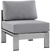 5 piece outdoor patio aluminum sectional sofa set in silver gray by Modway additional picture 4