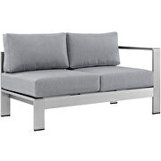 5 piece outdoor patio aluminum sectional sofa set in silver gray by Modway additional picture 5