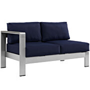 5 piece outdoor patio aluminum sectional sofa set in silver navy by Modway additional picture 6