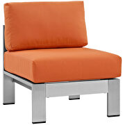 5 piece outdoor patio aluminum sectional sofa set in silver orange by Modway additional picture 4
