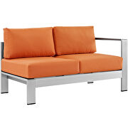 5 piece outdoor patio aluminum sectional sofa set in silver orange by Modway additional picture 5