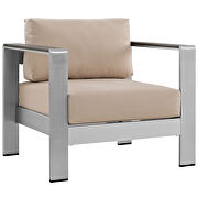 4 piece outdoor patio aluminum sectional sofa set in silver beige additional photo 3 of 5
