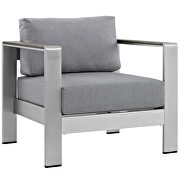 4 piece outdoor patio aluminum sectional sofa set in silver gray additional photo 3 of 5