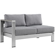 4 piece outdoor patio aluminum sectional sofa set in silver gray additional photo 5 of 5
