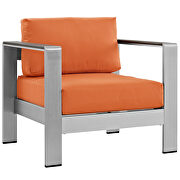 4 piece outdoor patio aluminum sectional sofa set in silver orange additional photo 3 of 5